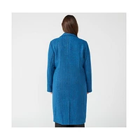 Estelle Maris Blue Long Below Knee Coat
