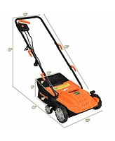 13 Inch 12 Amp Electric Scarifier with Collection Bag and Removable Blades-Orange