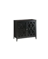 34" Black Sideboard with Two Glass Doors