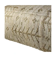 Hemp Textured Rectangle Pouf for Living Room Bedroom or Lounge Area Seating