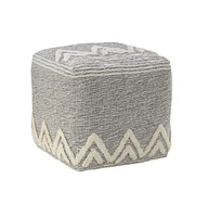 16" Grey Polyester Ottoman