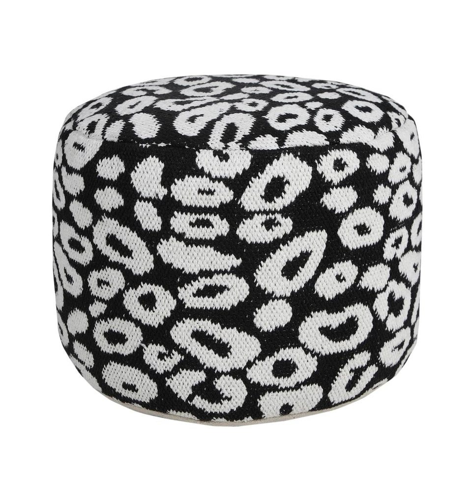 Cotton Blend Ottoman for Living Room Footrest and Comfortable Seating