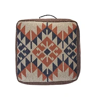 Cotton Pouf Ottoman for Living Room Footrest and Decorative Accent