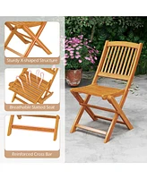 Outdoor Folding Chairs with Seat Cushions Set of 2