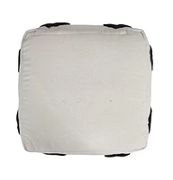 Round Cotton Ottoman for Living Room and Bedroom Seating