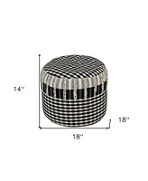 18; Black 100% Cotton Ottoman