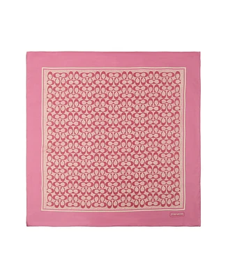Coach Textured Signature Print Silk Square Scarf