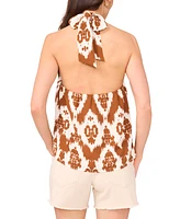 Vince Camuto Women's Printed Twist-Front Halter Top