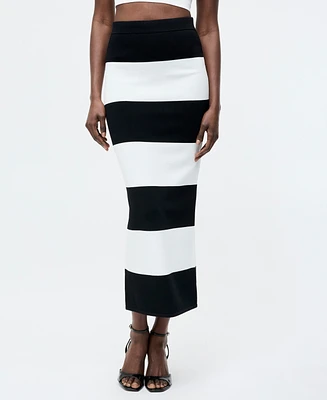 French Connection Women's Striped Bodycon Knit Maxi Skirt