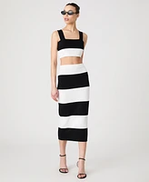 French Connection Women's Striped Bodycon Knit Maxi Skirt