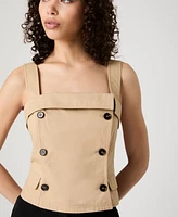 French Connection Women's Lightweight Cotton Sleeveless Trench Top