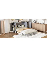 Queen Murphy Bed with Hidden Storage & Modern Woven Design