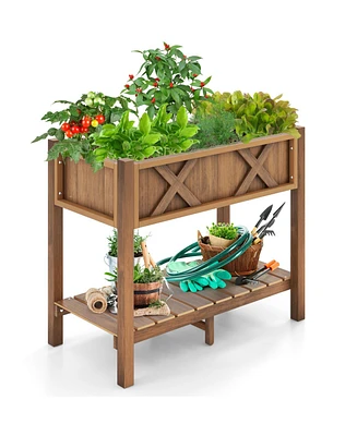 Hips Raised Garden Bed Poly Wood Elevated Planter Box