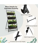 4-Tier Vertical Raised Garden Bed with 4 Containers and Drainage Holes