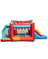 5-in-1 Ice Cream Inflatable Bounce House with Ball Pit and Slide with 480W Blower