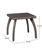 Outdoor Rattan Brown Side Table