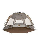 Naturehike Beach Tent Sun Shelter for 3-4 Person, Automatic Easy Set up Pop up Instant Tent, UPF50+ Uv Protection Portable Canopy Privacy Tent (Light