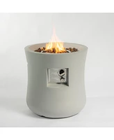 20 in. Propane Round Fire Pit Table, Stone 40000 Btu Gas Firepits with Free Lava Rocks and Waterproof Cover