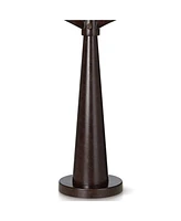 Tremont Mid Century Modern Industrial Table Lamps 31.5" Tall Set of 2 Rich Bronze Iron Burlap Fabric Drum Shade for Living Room Bedroom House Bed