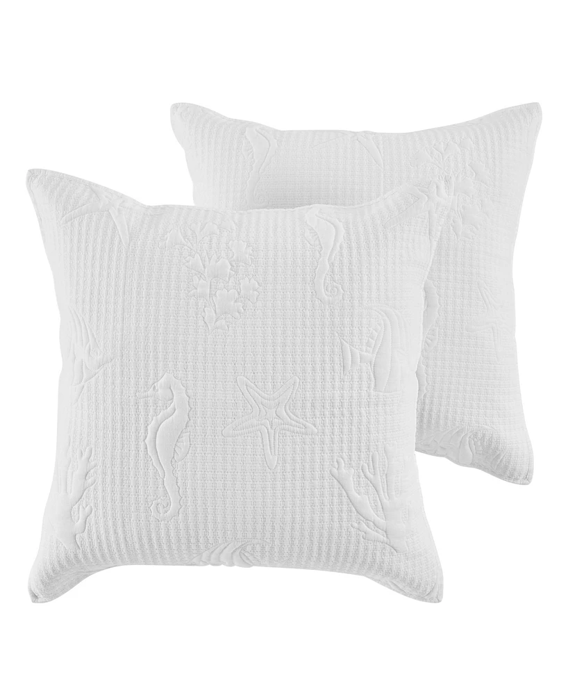 Levtex Cross Stitch Sea 2-Pc. Sham Set, European
