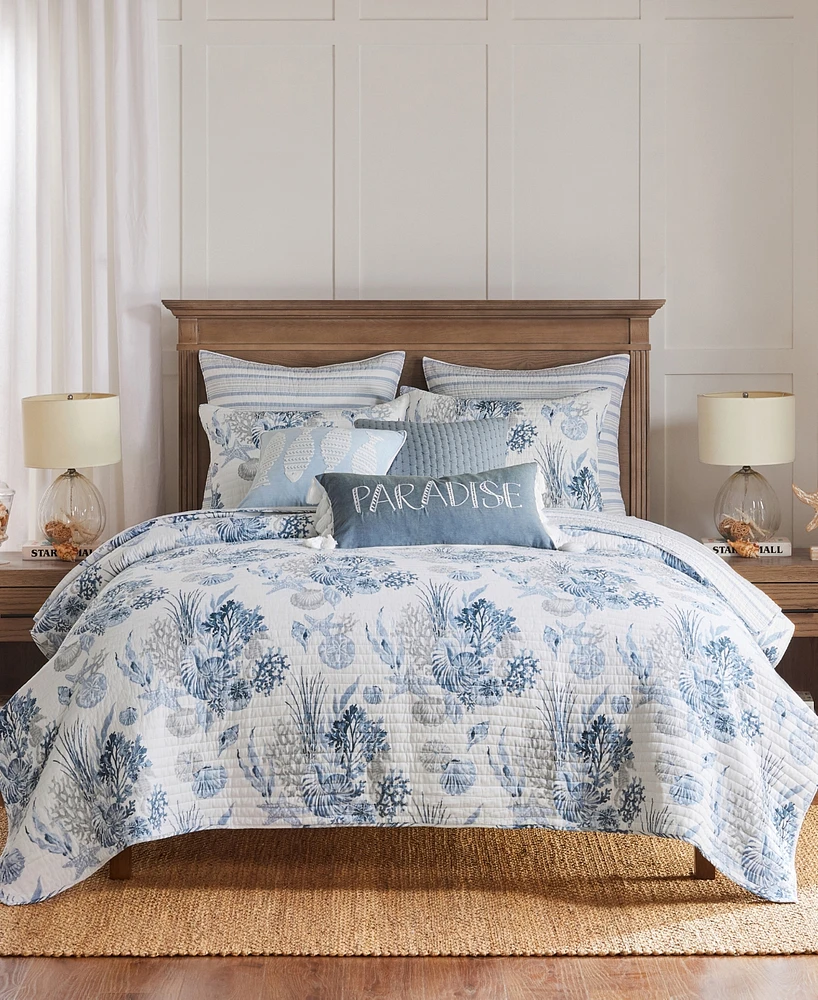 Levtex Coral Landing Reversible -Pc. Quilt Set