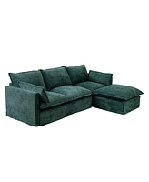 Modern L-Shaped Sectional Sofa with Ottoman