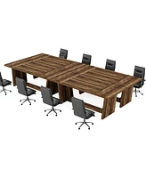 Tribesigns 6FT Conference Table Set of 4, 70.87" W x 31.5" D Rectangular Seminar Table for Meeting Room, Solid Executive Business Furniture