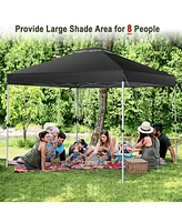 2-Tier 10 x 10 Feet Pop-up Canopy Tent with Wheeled Carry Bag