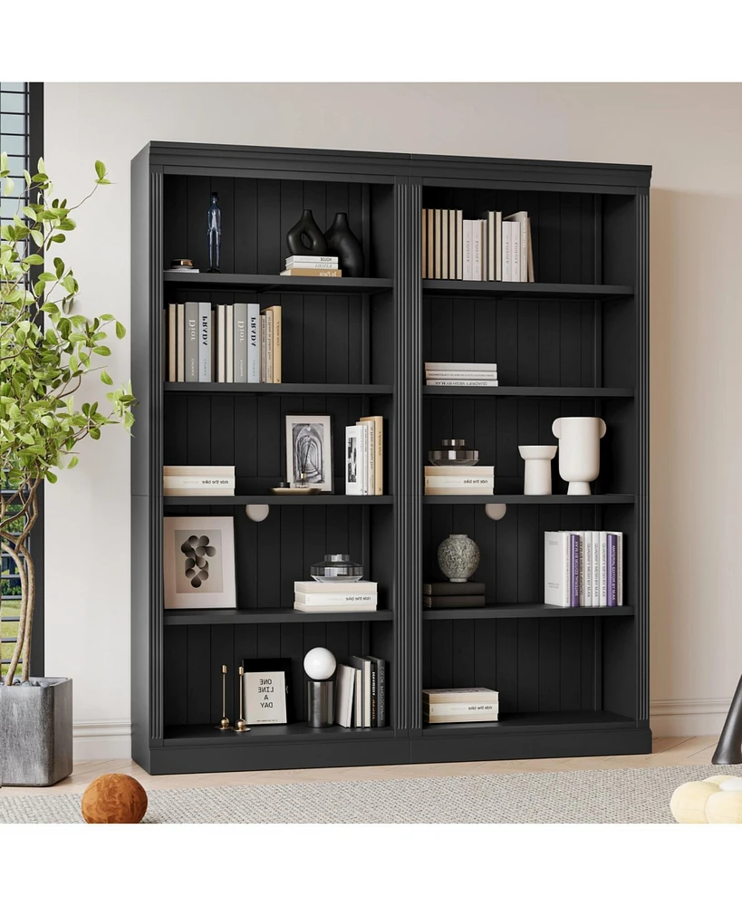 83" Tall 5-Tier Bookcase with Light & Adjustable Shelves