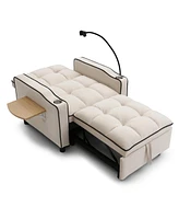 3-in-1 Convertible Sofa Bed Sleeper Chair - Beige