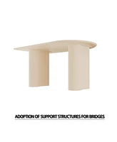 63" Cream Table & Green Chair Set (4)