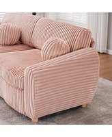 84" Pink Corduroy Sofa Couch
