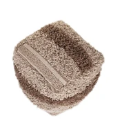 Soft Striped Pouf Ottoman for Home Accent Footrest and Extra Seating