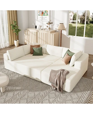 Modern Large Modular Sectional Sofa for Living Room, Bedroom, Salon
