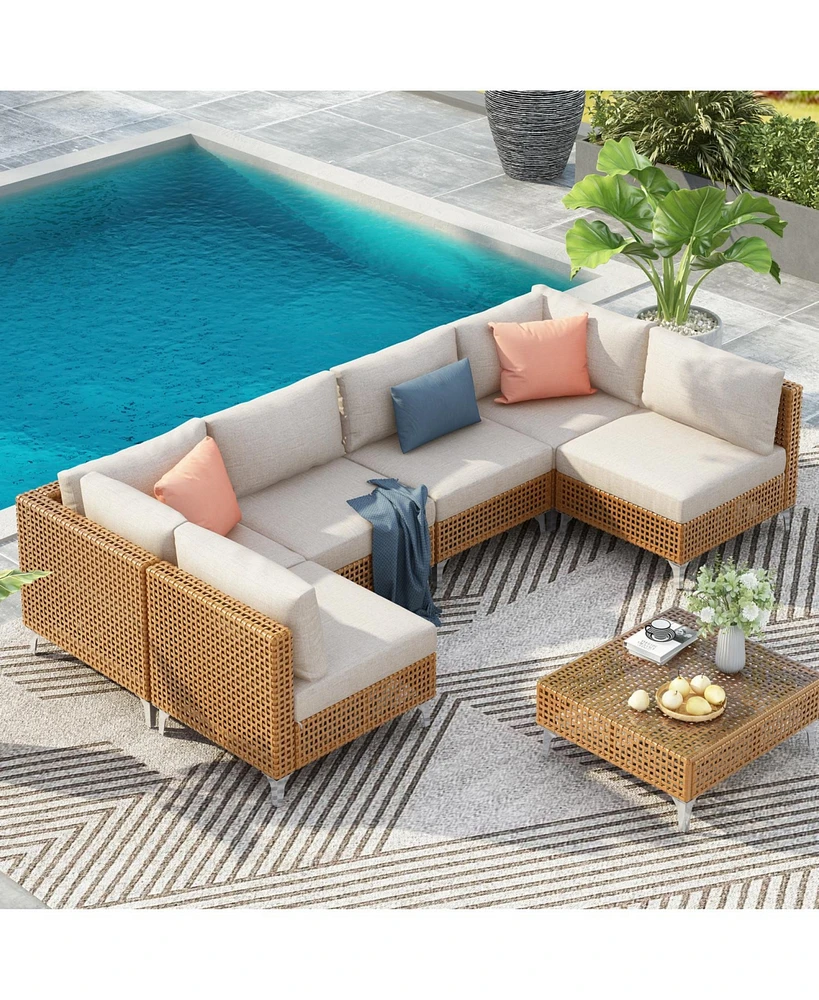 Wicker Patio Set, Cushions & Table