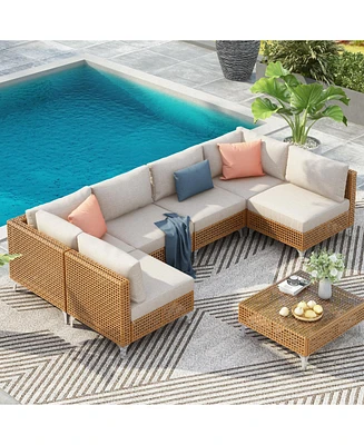 Wicker Patio Set, Cushions & Table