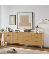Wooden Dresser with 6 Wavy Drawers (47.2"W x 15.8"D x 31.7"H)