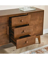Walnut Sideboard Buffet Cabinet - Mid Century Modern