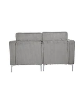 Modular Sectional Two-Seater Sofa , Corduroy Sectional Couch,Gray