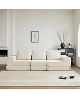 108" Modular Sectional 3-Seater Cloud Sofa,Corduroy Convertible Sofa Bed