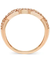 Diamond Crossover Contour Band (1/5 ct. t.w.) in 14k Rose Gold