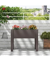 53L Raised Bed Grow Box Self-Watering Planter Box Stand with Water Level Monitor