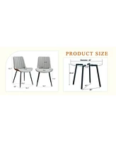 42" Glass Table & 4 Pu Chairs - Modern Minimalist
