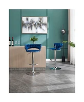 Velvet Bar Stools, Chrome Base