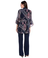 R & M Richards Women's Pantsuit, Shell Necklace Set