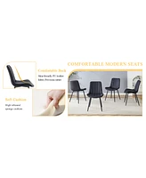 Ergonomic Black Dining Chairs - Set of 4, Metal Legs