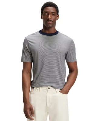 Boss by Hugo Men's Fineline Stripe Cotton-Silk T-Shirt