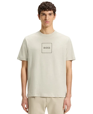 Boss by Hugo Men's Logo Print Slub-Cotton T-Shirt