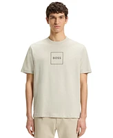 Boss by Hugo Men's Logo Print Slub-Cotton T-Shirt