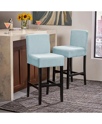 30-inch Fabric Barstool with Solid Wood Frame (Set of 2